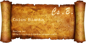 Csics Bianka névjegykártya