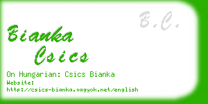 bianka csics business card